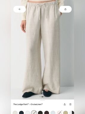 Aritzia The Lodge Pant - CruiseLinen™ in Natural Ecru